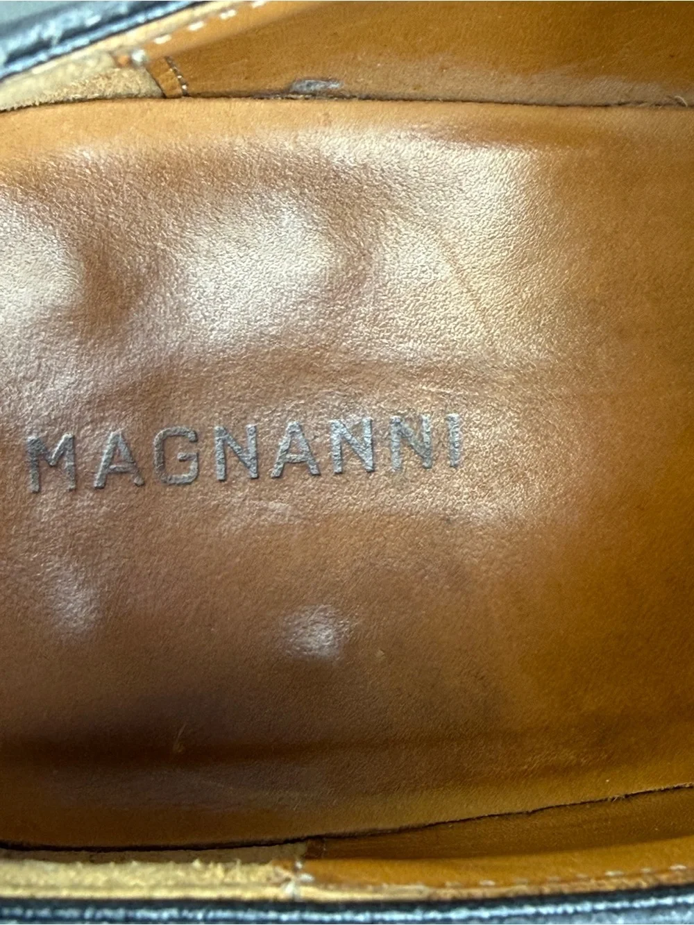 Magnanni Marco black single monk strap Oxford leather shoes men’s size  9.5